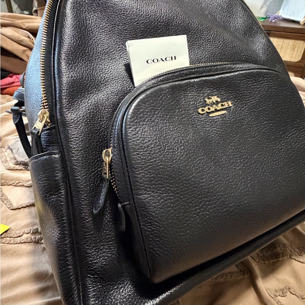 Coach Black Pebbled Leather Men's Backpack